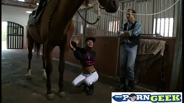 Latina Jockey Gets Ridden Hard by Huge Man
