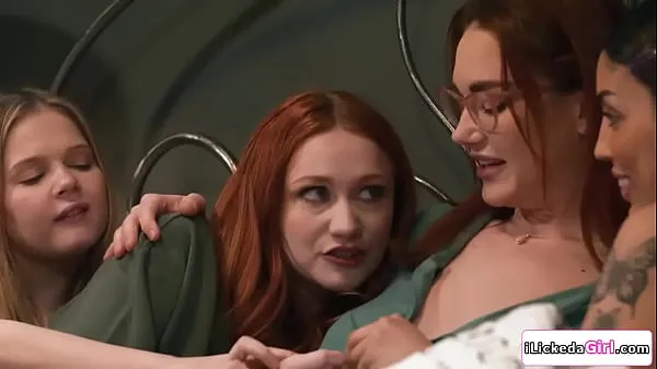 Stepdaughter Shares Her Busty Mom With Best Friends in Wild Lesbian Fun